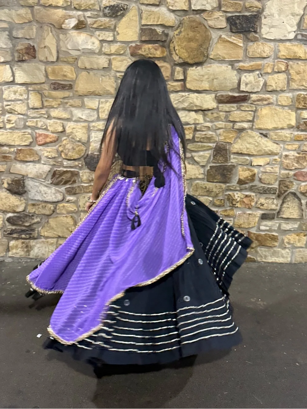 Black Mirror work Lahenga Choli with Purple